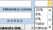 Kaibemaksumaarade kombo peaaknas