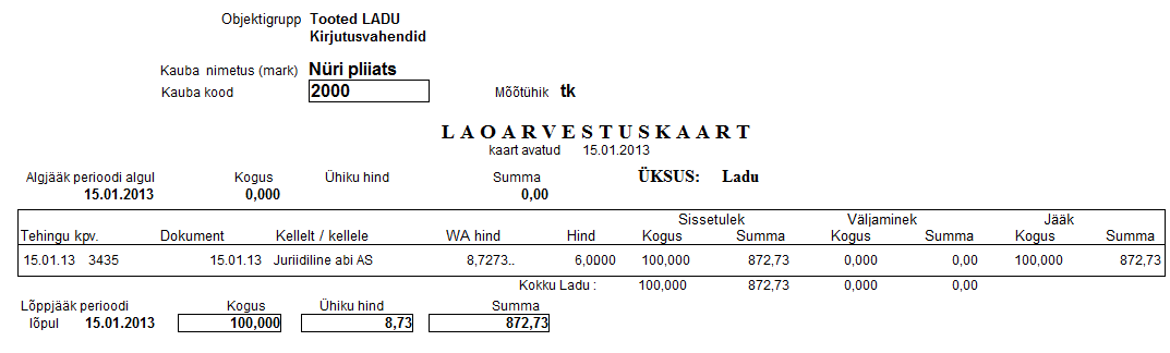 laoarvestusekaart