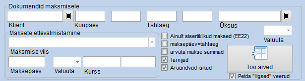 maksete ettevalmistamine