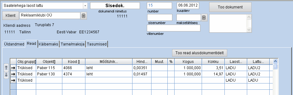 Siseliikumise koostamine 2