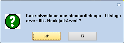 Standardtehingu salvestamine